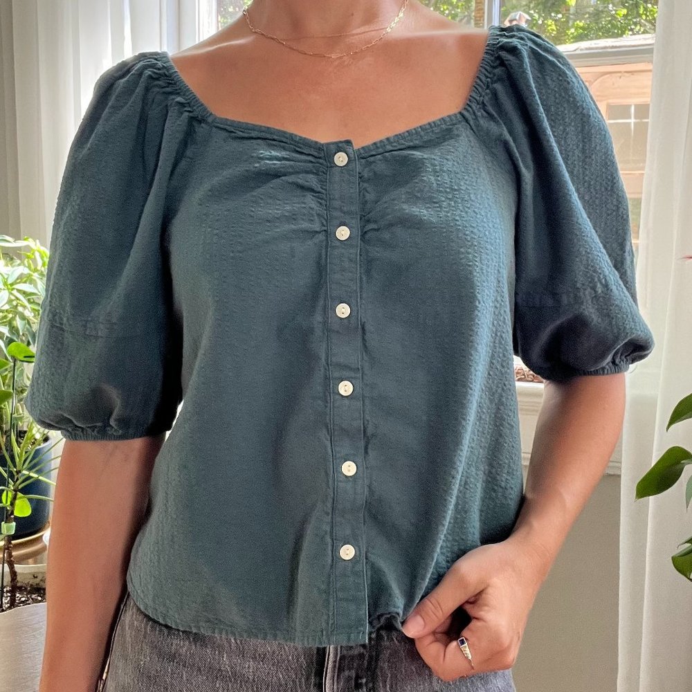 Universal Thread Teal Peasant Blouse - Size M